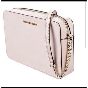 Michael Kors 32S4GTVC3L Jet Set Large Saffiano Leather Crossbody Bag - Soft Pink